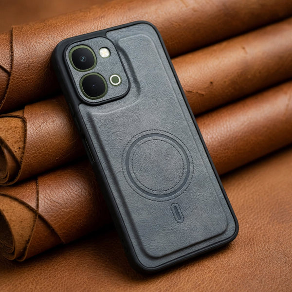 Crest Grey Leather Case for Vivo T5X