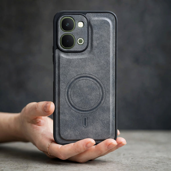 Crest Grey Leather Case for Vivo T5X