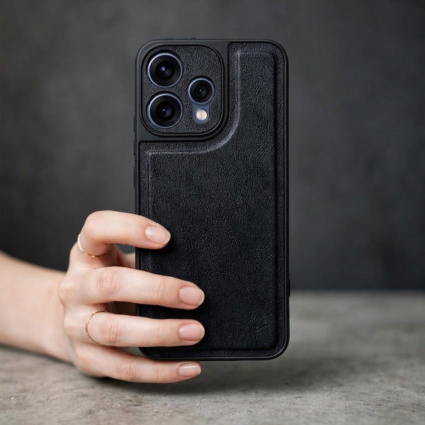 Velora Black Leather Case for Oppo Reno 15