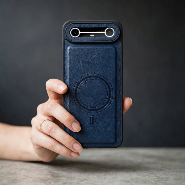 Crest Dark Blue Leather Case for Tecno Pova Slim