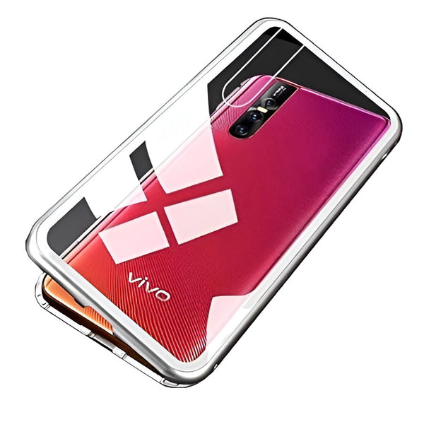 Silver Transparent Magnetic Back Case for Vivo V15 Pro