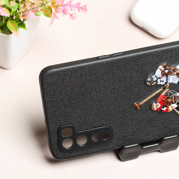 Black Leather Dual Horse rider Ornamented for Oneplus Nord