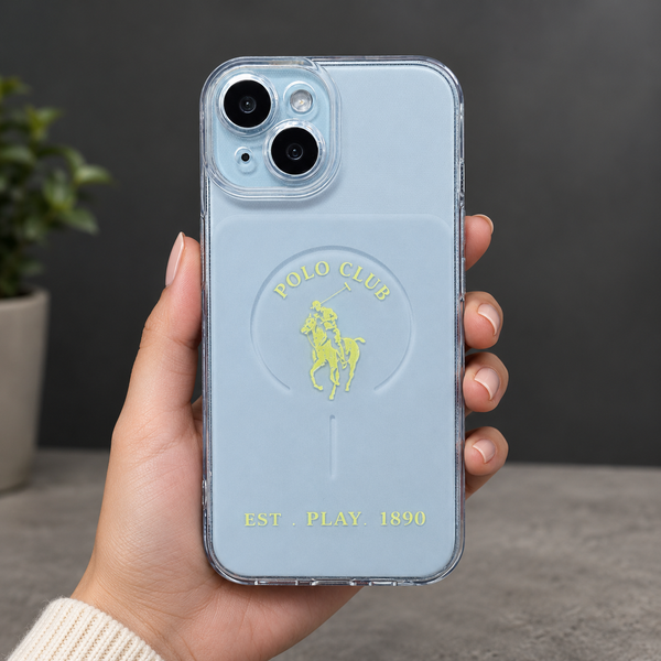 White POLO YELLOW Silicone Case for Apple iphone 15