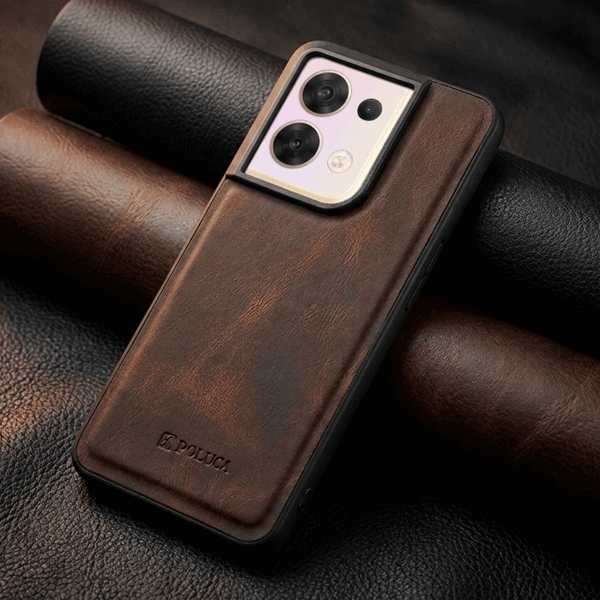 Dark Brown Standard Leather Case for Oppo Reno 8