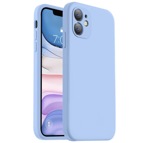 Sky Blue Original Camera Safe Silicone Case for Apple Iphone 12