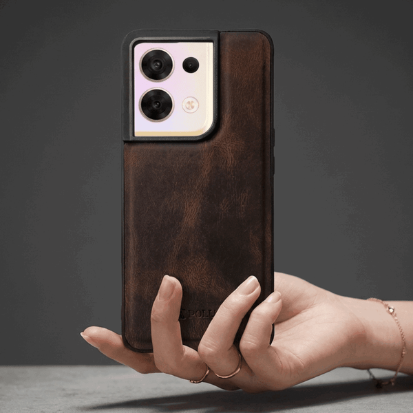 Dark Brown Standard Leather Case for Oppo Reno 8