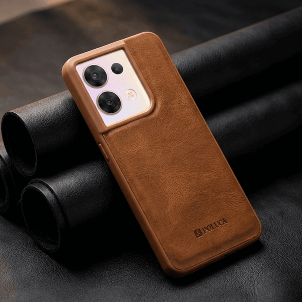 Brown Standard Leather Case for Oppo Reno 8