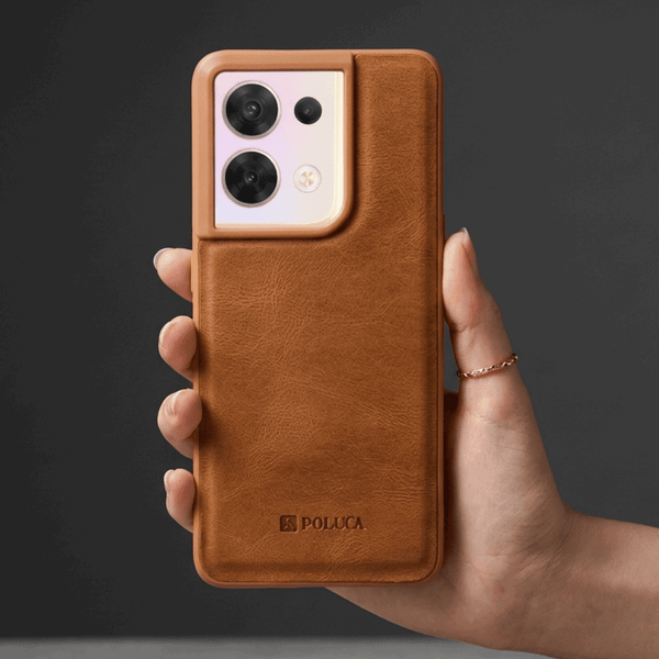 Brown Standard Leather Case for Oppo Reno 8
