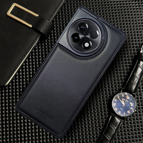 Prime Leather Black Leather Case for Oneplus 11R