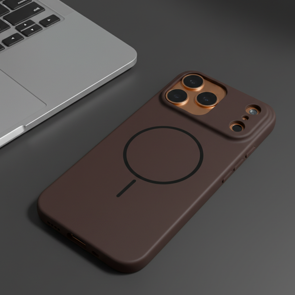 CAVEN Dark Brown Silicone case for Apple Iphone 17 Pro Max