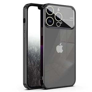 Luxury Plating Black Camera Protection Transparent Case for Apple iphone 12 Pro Max