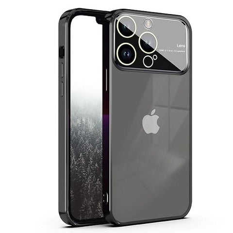 Luxury Plating Black Camera Protection Transparent Case for Apple iphone 13 Pro Max