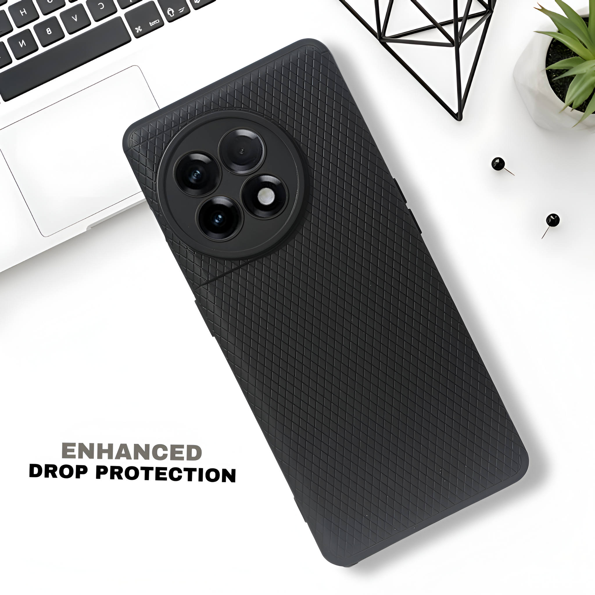Black Line Wave Silicone Case for Oneplus 11