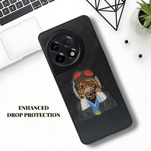 Black leather Black Red Cap Camera Ornamented for Oneplus 11R