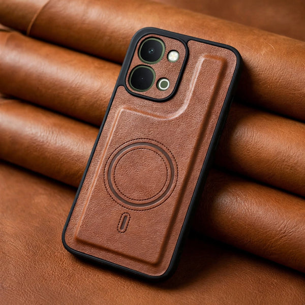 Crest Brown Leather Case for Vivo T5X