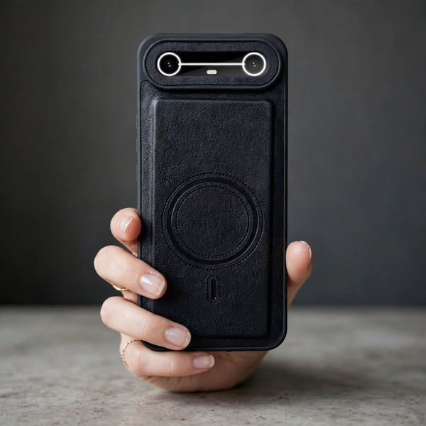 Crest Black Leather Case for Tecno Pova Slim
