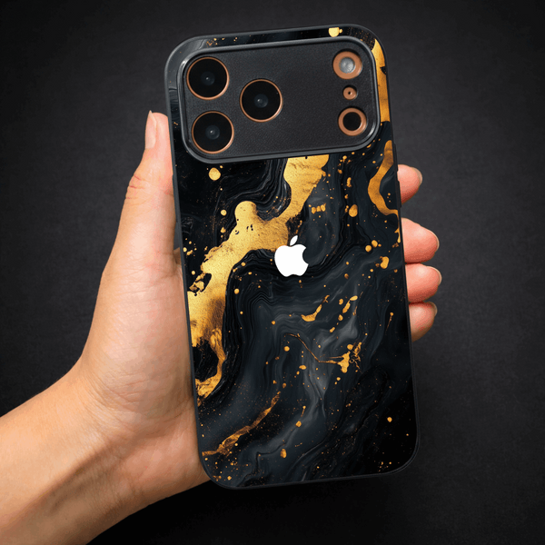 Black Gold Blaze MB case for Apple Iphone 17 Pro
