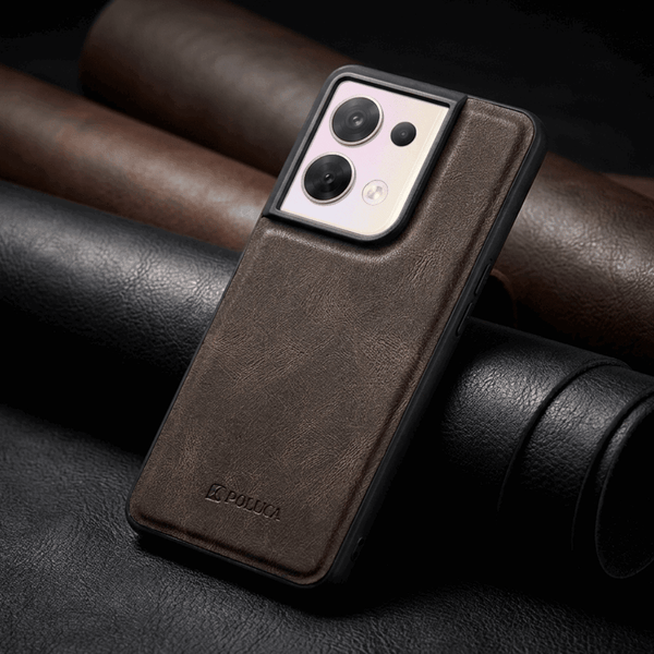 Light Brown Standard Leather Case for Oppo Reno 8