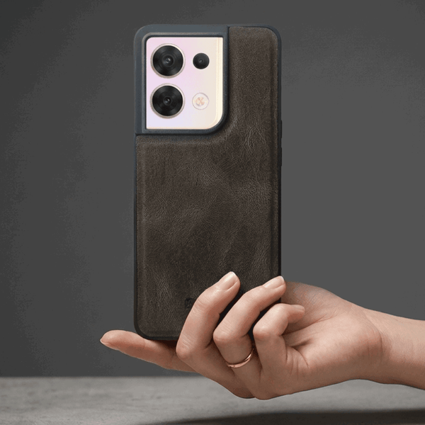 Light Brown Standard Leather Case for Oppo Reno 8