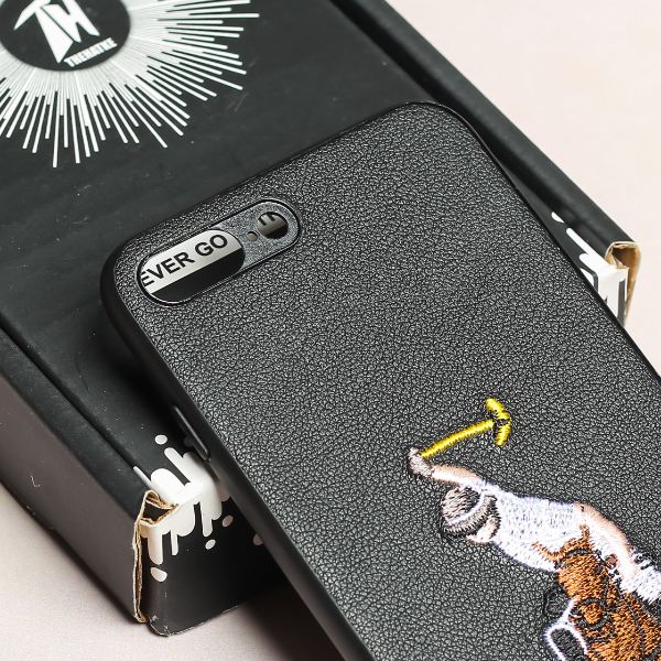 Black Leather Horse rider Ornamented for Apple iPhone 8 Plus