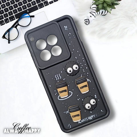 Black COFFEE (ALWAYS HAPPY) Silicone case for Oneplus 12R
