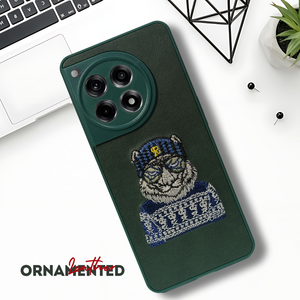 Green Leather Blue Sweater Lion Camera Ornamented for Oneplus 12R