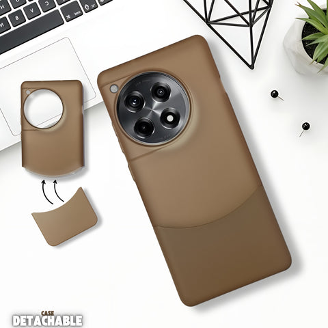 Brown Detach Matte Case For Oneplus 12R