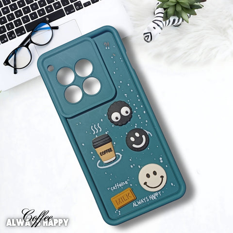 Green COFFEE (ALWAYS HAPPY) Silicone case for Oneplus 12R