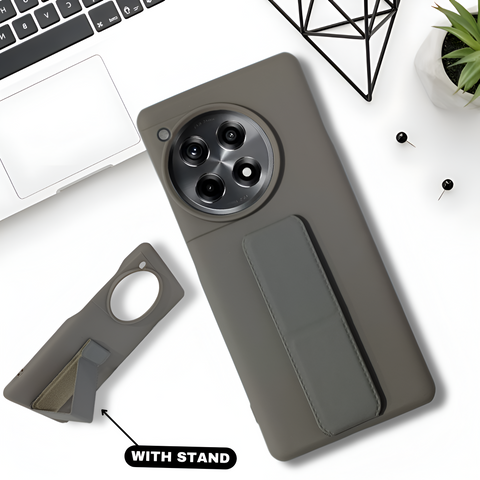 FlexiStand Grey Silicone case for Oneplus 12R