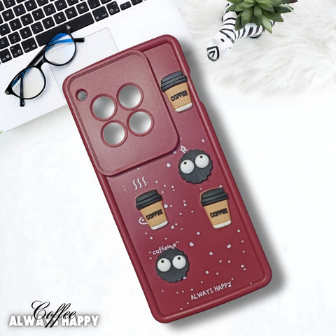 mehroon COFFEE (ALWAYS HAPPY) Silicone case for Oneplus 12R