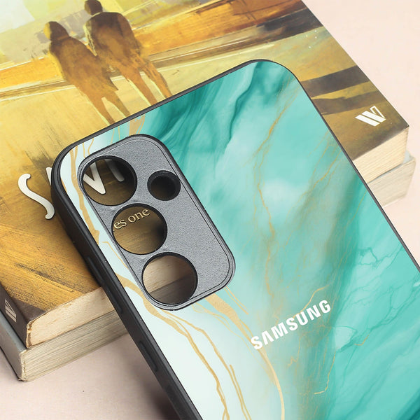 Green Luxe Marble metal back case for Samsung A35