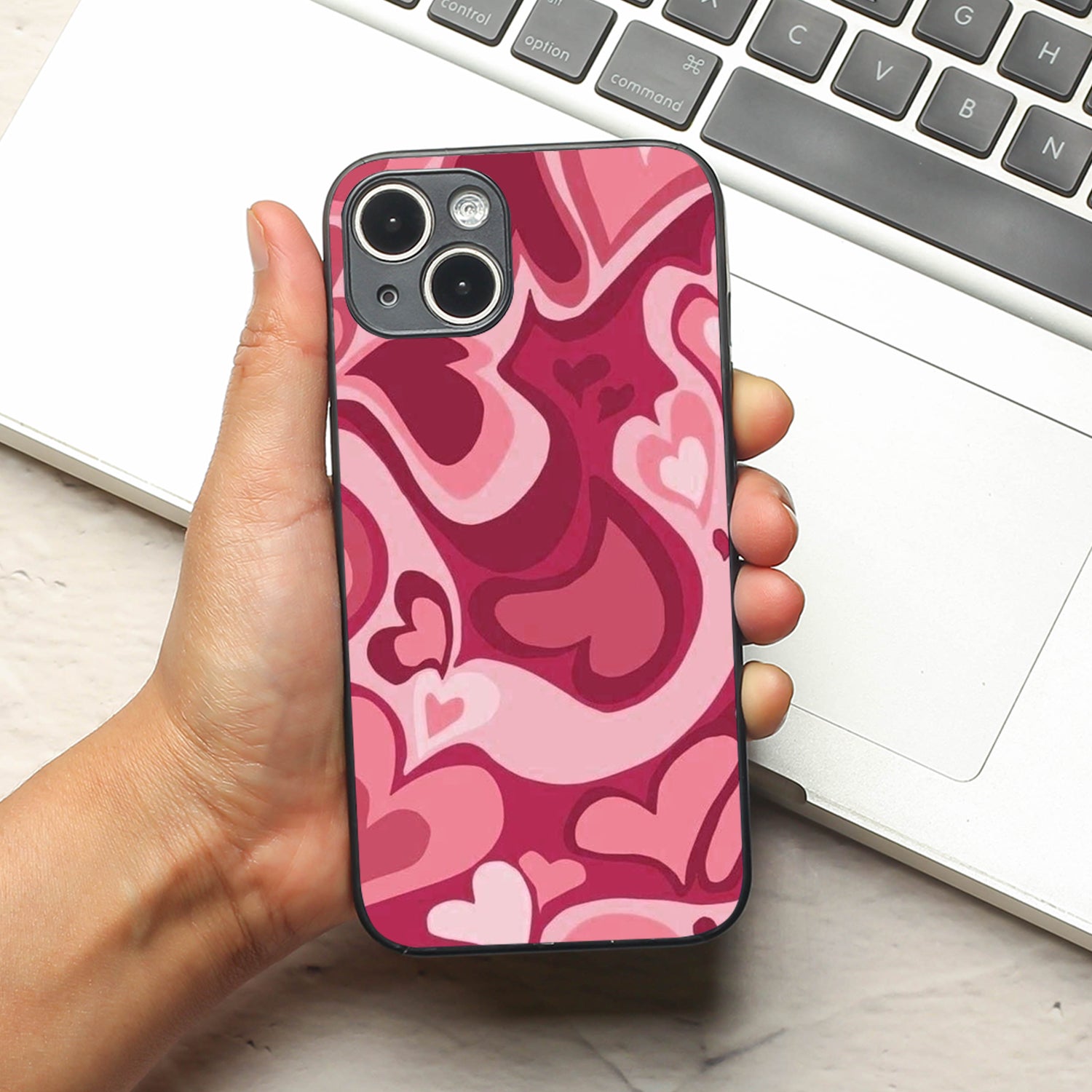 Valentine Wave metal back case for Apple Iphone 15