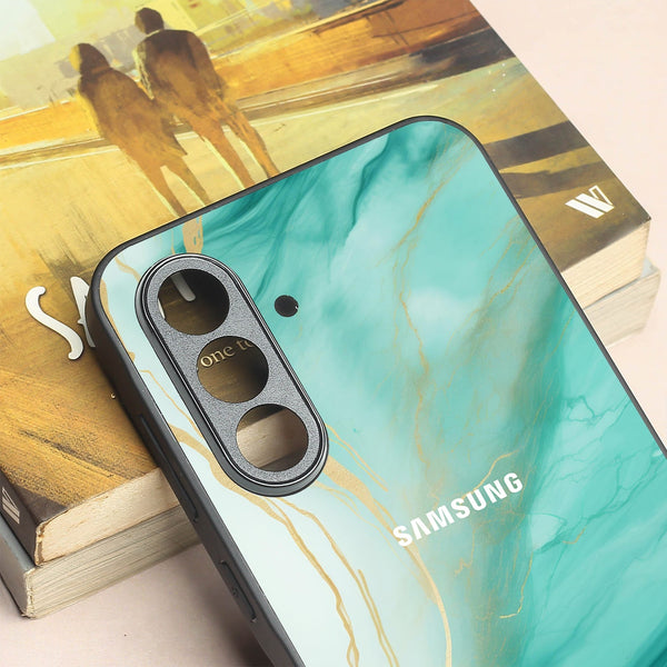Green Luxe Marble metal back case for Samsung A55