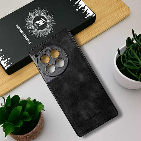 Black Classic Leather Case for Oneplus 12r