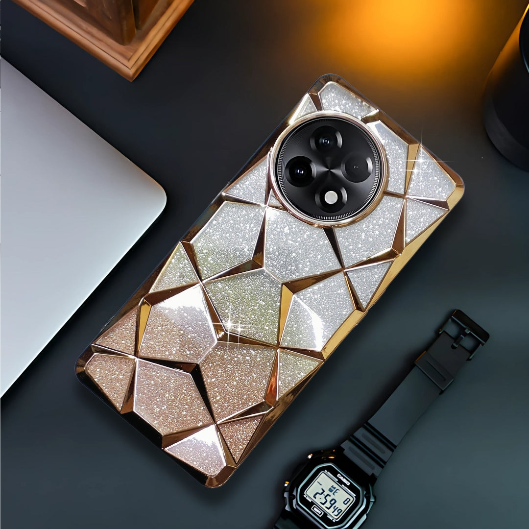 Dazzle Gold Silicone case for Oneplus 12R