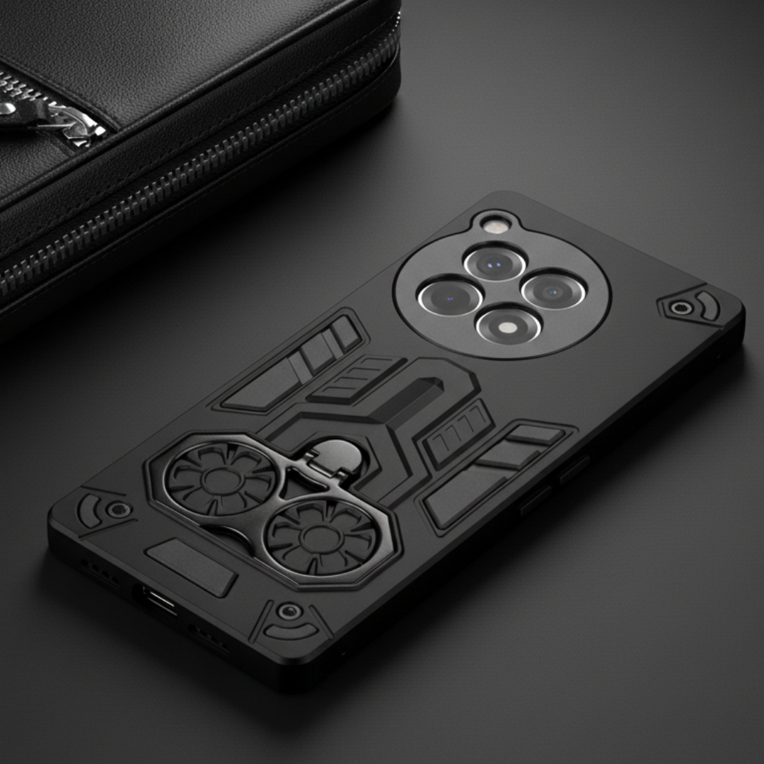 Black Cycle Armor Silicone Case for Oneplus 12r