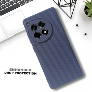 Dark Blue Line Wave Silicone Case for Oneplus 12R