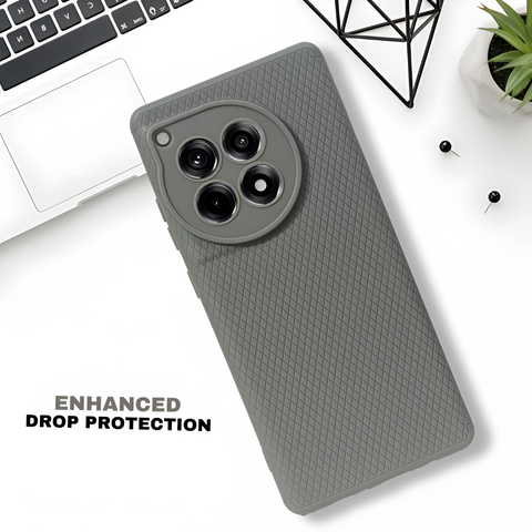 Grey Line Wave Silicone Case for Oneplus 12R