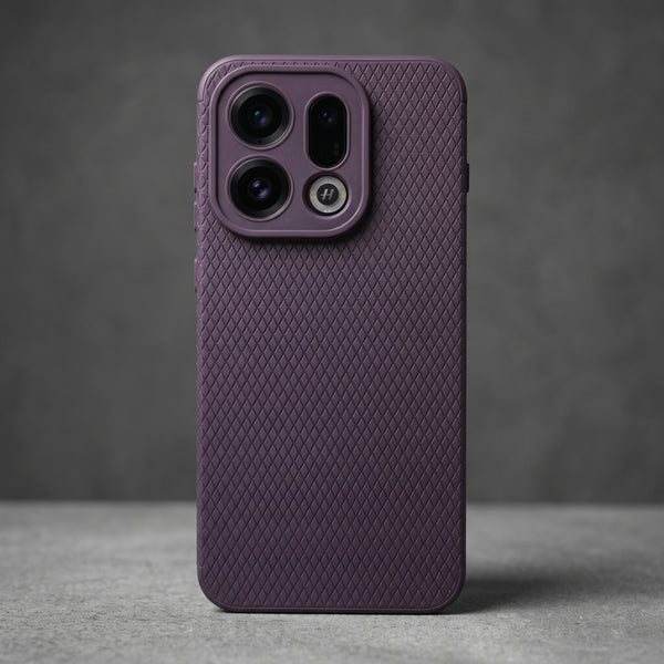 Deep Purple Line Wave Silicone Case for Oppo Find X9
