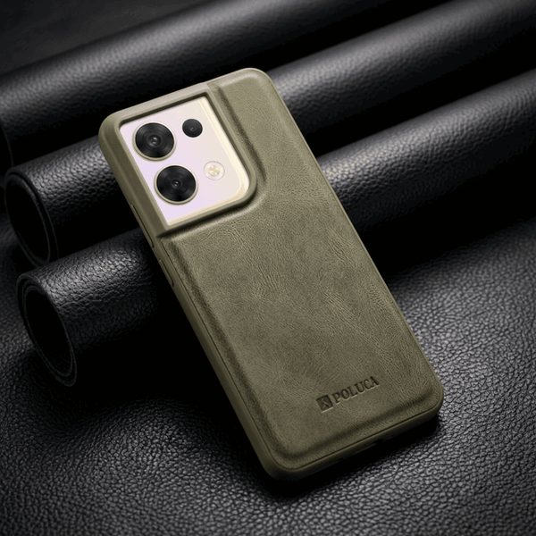 Grey Standard Leather Case for Oppo Reno 8