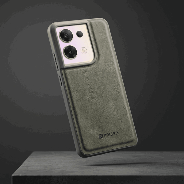 Grey Standard Leather Case for Oppo Reno 8