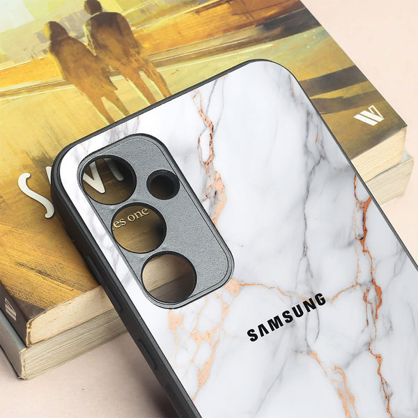 Copper Luxe Marble metal back case for Samsung A35