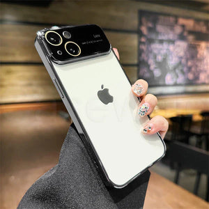 Luxury Plating Silver Camera Protection Transparent Case for Apple iphone 13