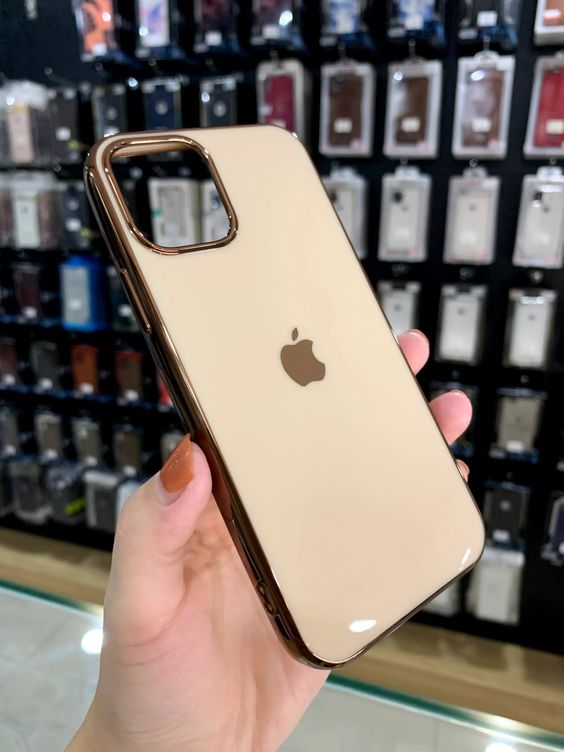 Golden Border mirror Silicone case for Apple iphone 11 pro