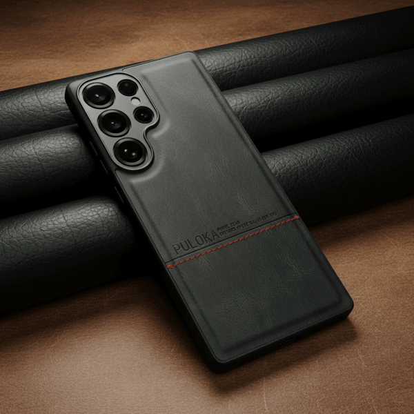 Black Standard Leather Case for Samsung S25 Ultra