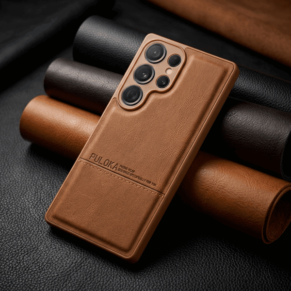 Brown Standard Leather Case for Samsung S25 Ultra
