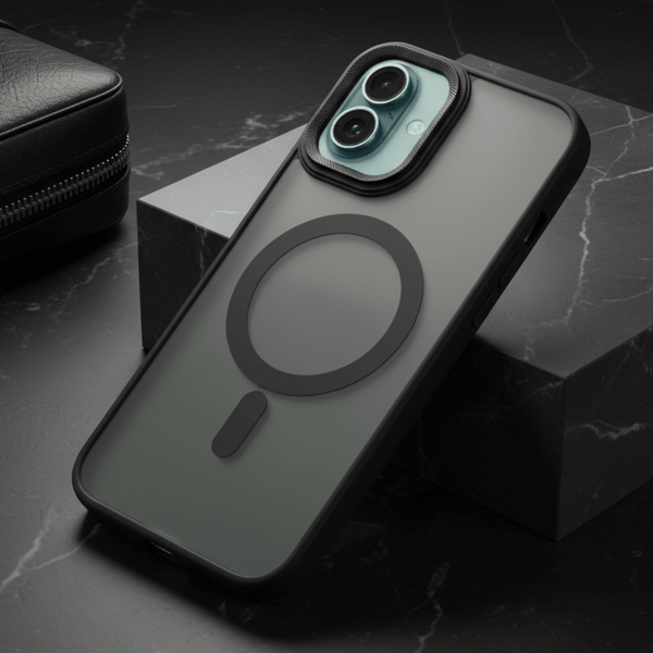 Ringmag Matte Black case for Apple iphone 16