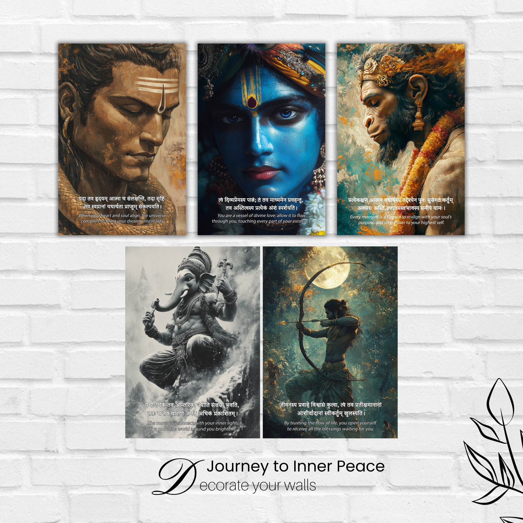 Different Gods 3rd-Design Combo Poster ( Set of 5 Posters )