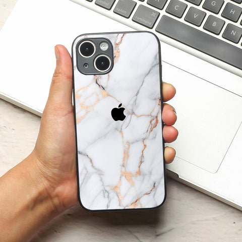 Copper Luxe Marble metal back case for Apple Iphone 13