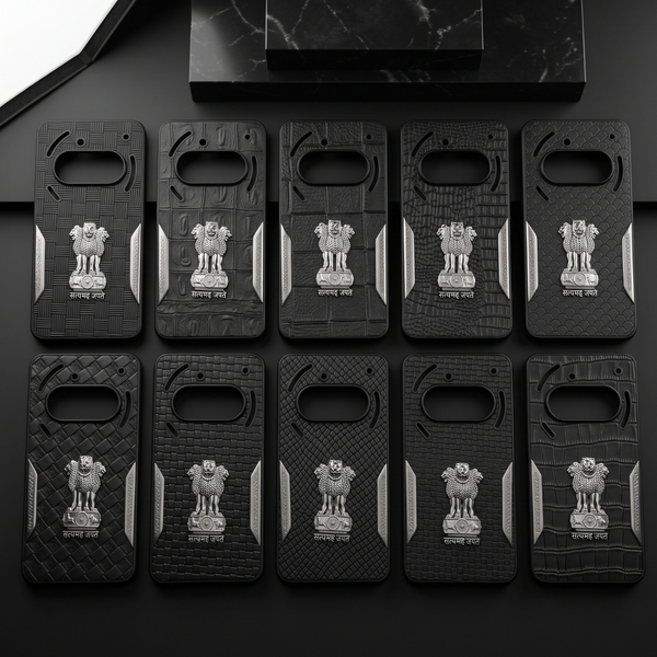 Black Satyameva Jayate embossed Leather Case for Nothing Phone 3a
